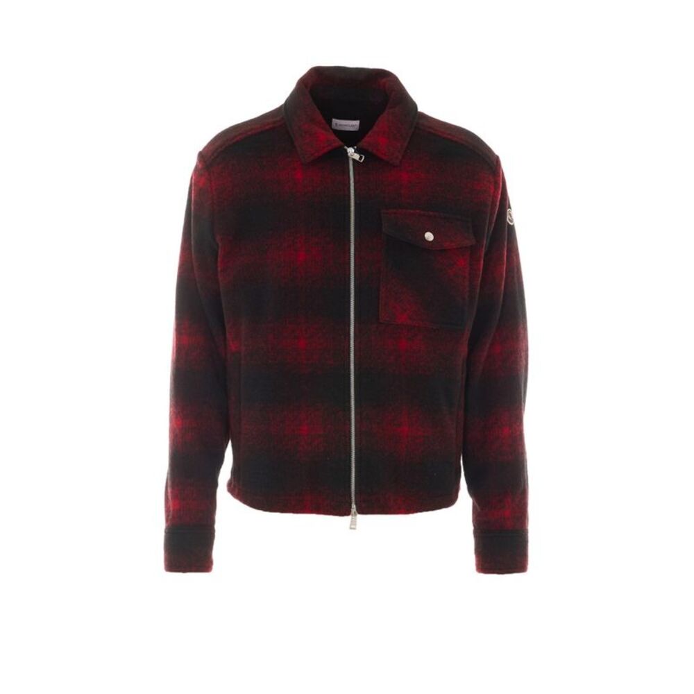 Moncler Men Checked Jersey Zip Jacket
